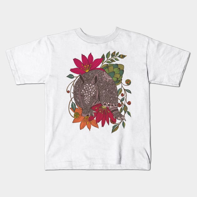 Milo the armadillo Kids T-Shirt by Valentina Harper